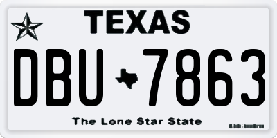 TX license plate DBU7863