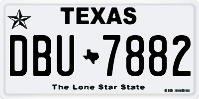 TX license plate DBU7882