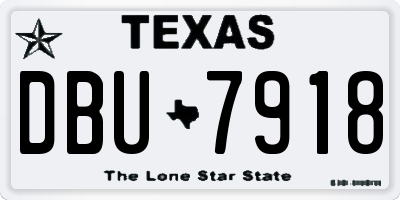 TX license plate DBU7918