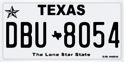 TX license plate DBU8054