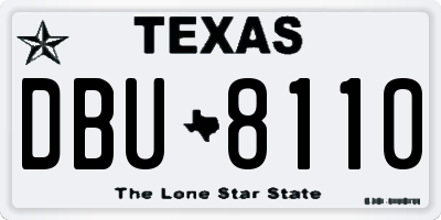 TX license plate DBU8110