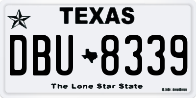TX license plate DBU8339