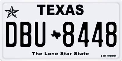 TX license plate DBU8448