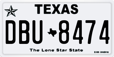 TX license plate DBU8474