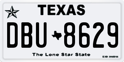 TX license plate DBU8629