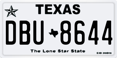 TX license plate DBU8644