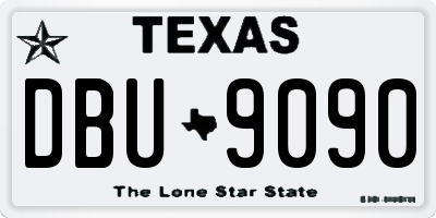 TX license plate DBU9090