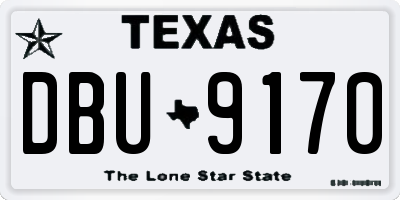 TX license plate DBU9170
