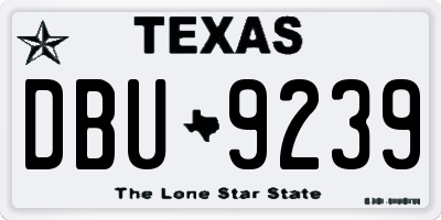 TX license plate DBU9239