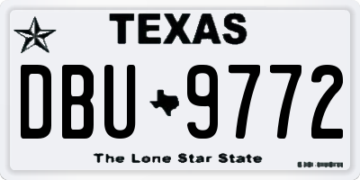 TX license plate DBU9772