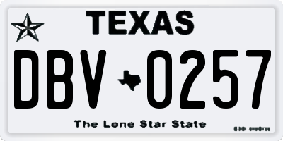 TX license plate DBV0257