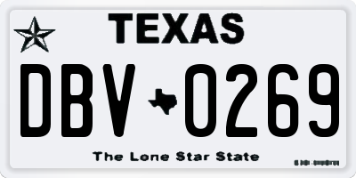 TX license plate DBV0269