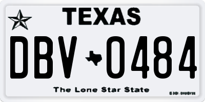 TX license plate DBV0484