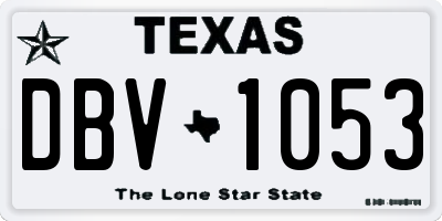 TX license plate DBV1053