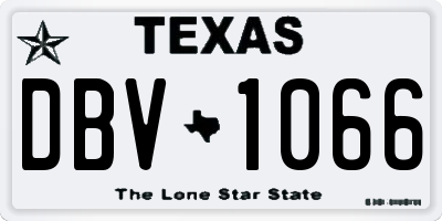 TX license plate DBV1066