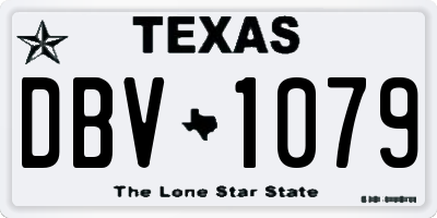 TX license plate DBV1079
