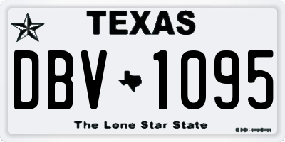 TX license plate DBV1095