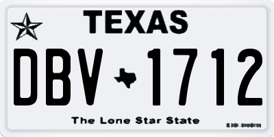 TX license plate DBV1712