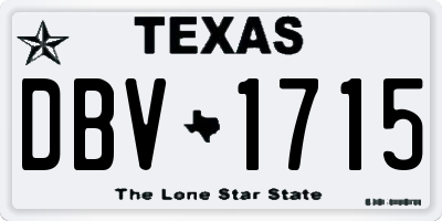 TX license plate DBV1715