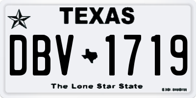 TX license plate DBV1719