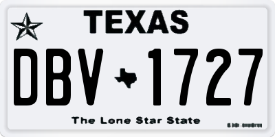 TX license plate DBV1727