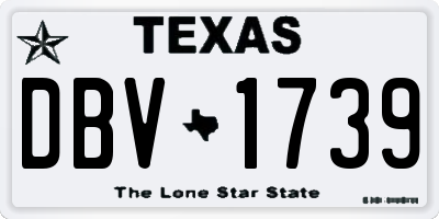 TX license plate DBV1739
