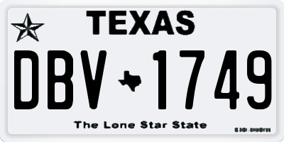 TX license plate DBV1749