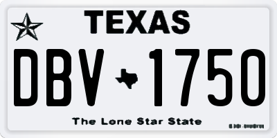 TX license plate DBV1750