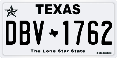 TX license plate DBV1762