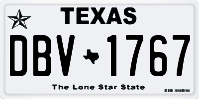 TX license plate DBV1767