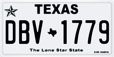 TX license plate DBV1779