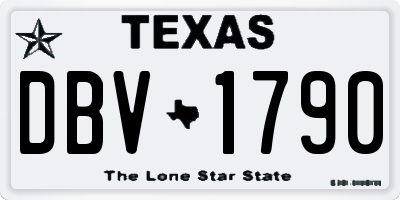 TX license plate DBV1790