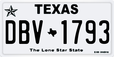 TX license plate DBV1793