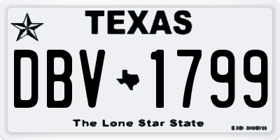 TX license plate DBV1799