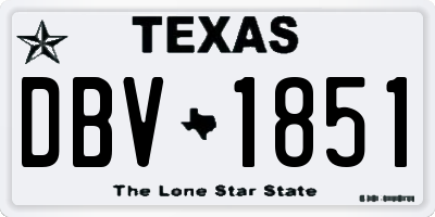 TX license plate DBV1851