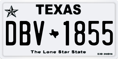 TX license plate DBV1855