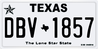 TX license plate DBV1857