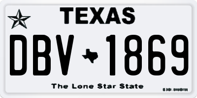 TX license plate DBV1869