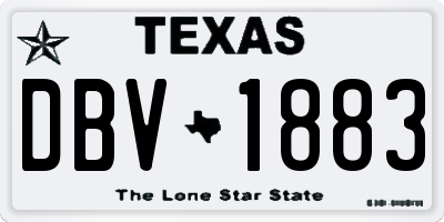 TX license plate DBV1883