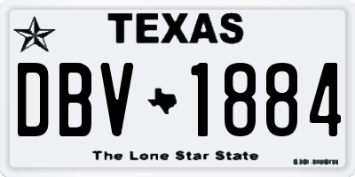 TX license plate DBV1884