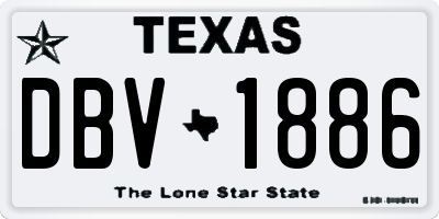 TX license plate DBV1886
