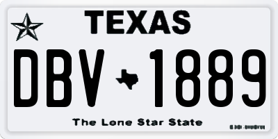 TX license plate DBV1889