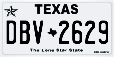 TX license plate DBV2629