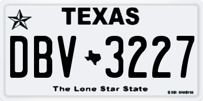 TX license plate DBV3227