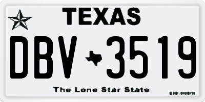 TX license plate DBV3519