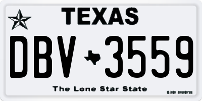 TX license plate DBV3559