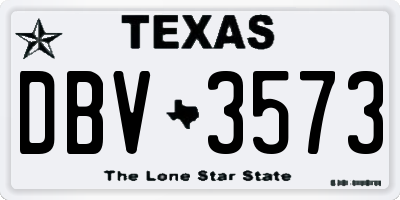 TX license plate DBV3573