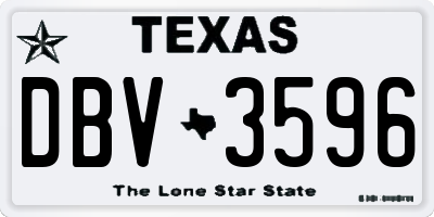 TX license plate DBV3596