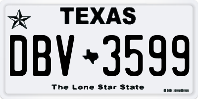 TX license plate DBV3599