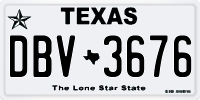 TX license plate DBV3676